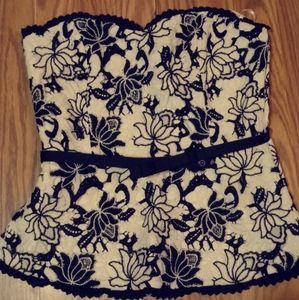 Black and white bustier corset top